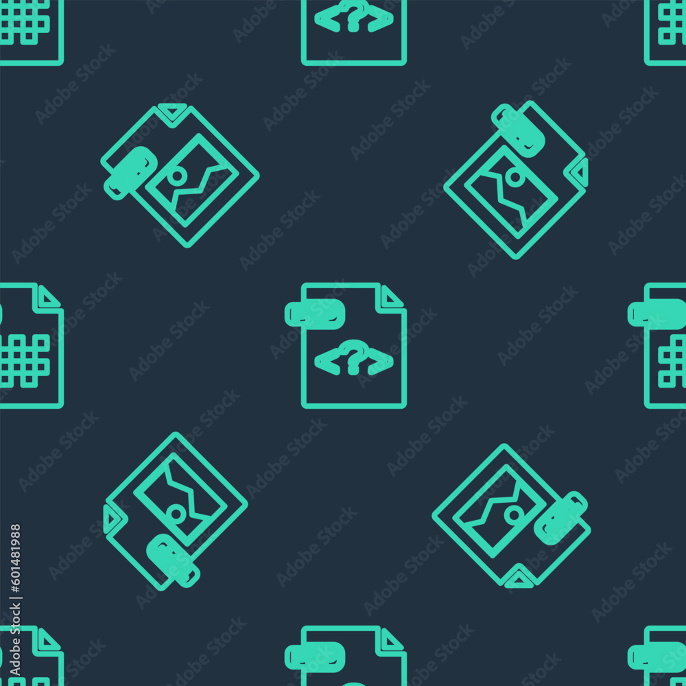 Set line PHP file document, TIFF and PNG on seamless pattern. Vector Set line PHP file document, TIFF and PNG on seamless pattern. Vector