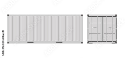 Red shipping cargo container for transportation. Vector illustration in flat style. Isolated on white background.	
