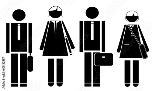 Pictogram of executive workers of both genders
