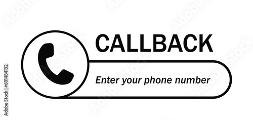 contact mobile call back banner vector illustration. Call us now