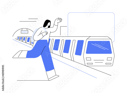 Catch the train abstract concept vector illustration.