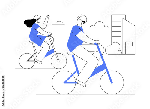 Enjoy the bike ride abstract concept vector illustration.