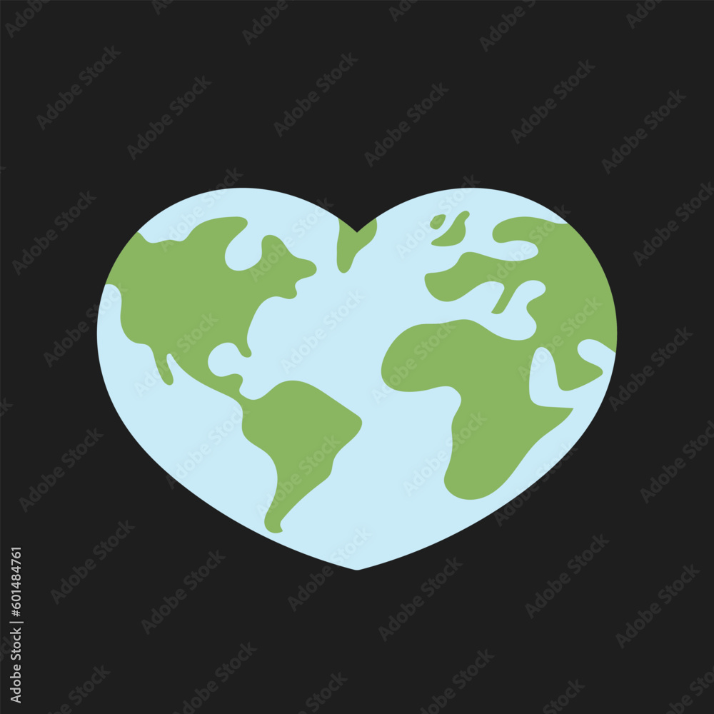 Fototapeta premium Heart shaped earth. Environment care. Save and love the planet.