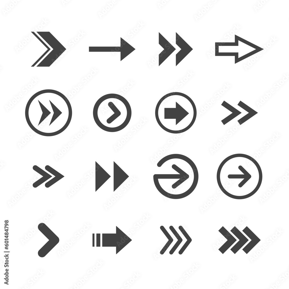 Arrow pictogram collection. Set of arrows. Arrow pictogram collection. Set of arrows.