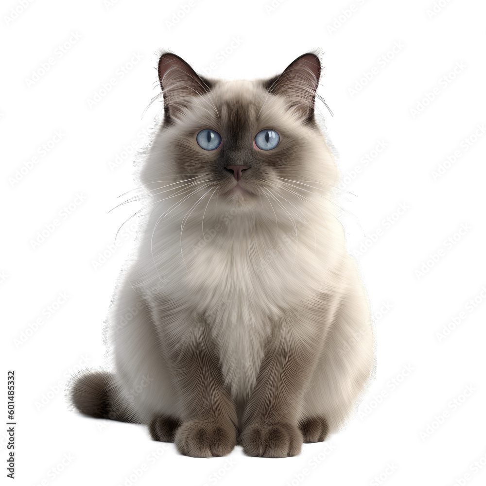 Obraz premium Ragdoll isolated on transparent background.