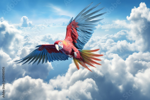 Papagei im Himmel KI © KNOPP VISION