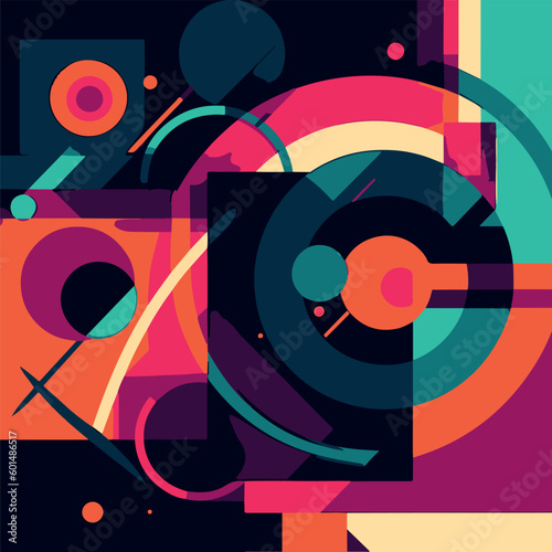 background with abstract and curved shapes  vector illustration