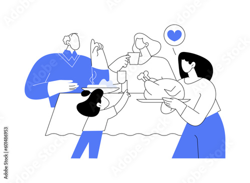 Family tradition abstract concept vector illustration.