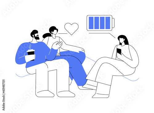 Friends meeting abstract concept vector illustration.