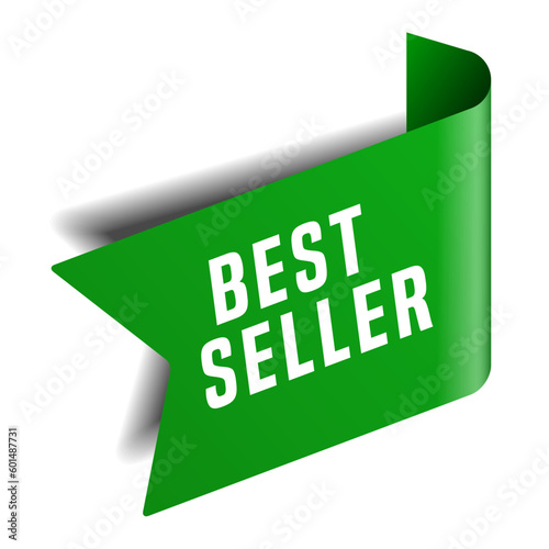 Colorful vector flat design banner best seller. This sign is well adapted for web design.