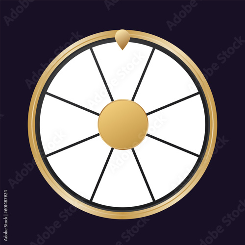 fortune wheel gold template with white empty segments