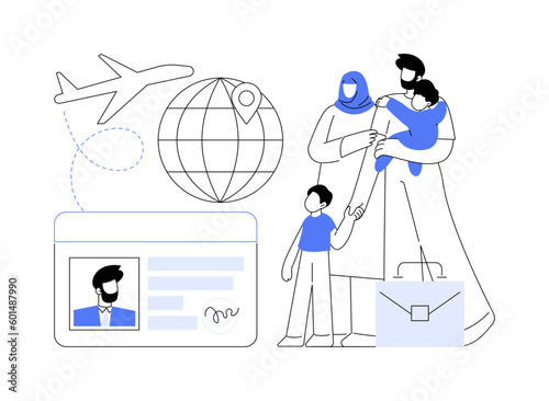 Immigration abstract concept vector illustration.