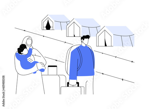 Frontier migration abstract concept vector illustration.