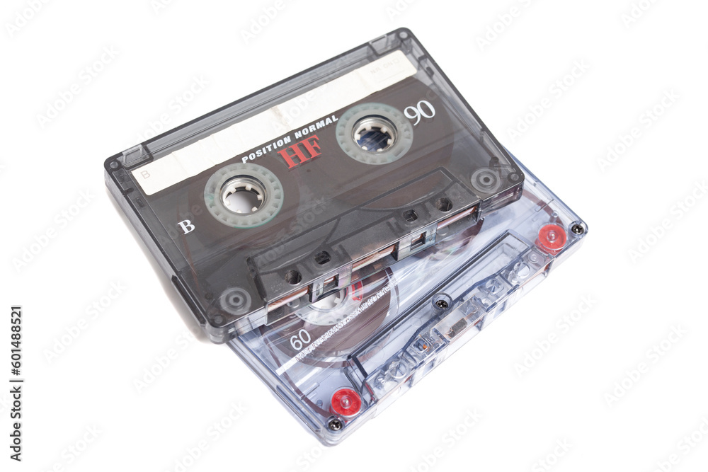 Audio cassettes tape isolated on white background. Audio cassettes tape isolated on white background.