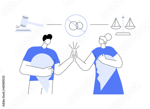 Divorce abstract concept vector illustration.