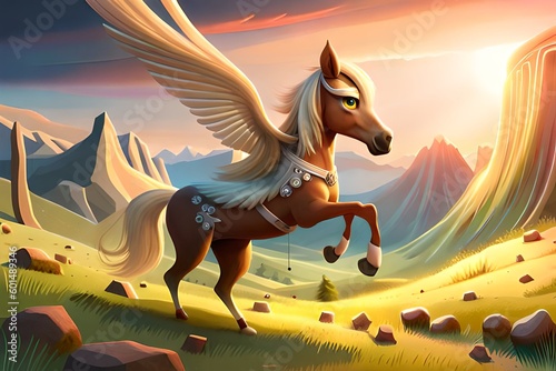 pegasus horse, flying horse, Generative AI  © Erum