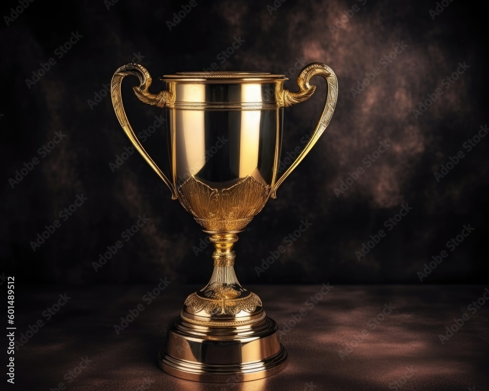 The trophy cup is made of gold. (Generative AI) The trophy cup is made of gold. (Generative AI)