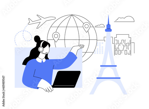 Travel agent abstract concept vector illustration.