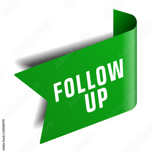 Colorful vector flat design banner follow up. This sign is well adapted for web design.