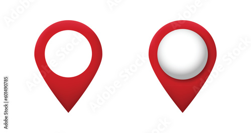 red vector map pin location pointer