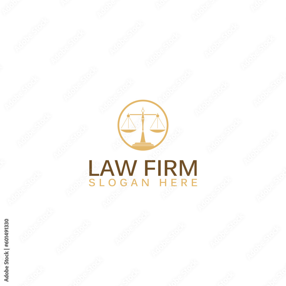 Law Firm logo and icon design template isolated on white background