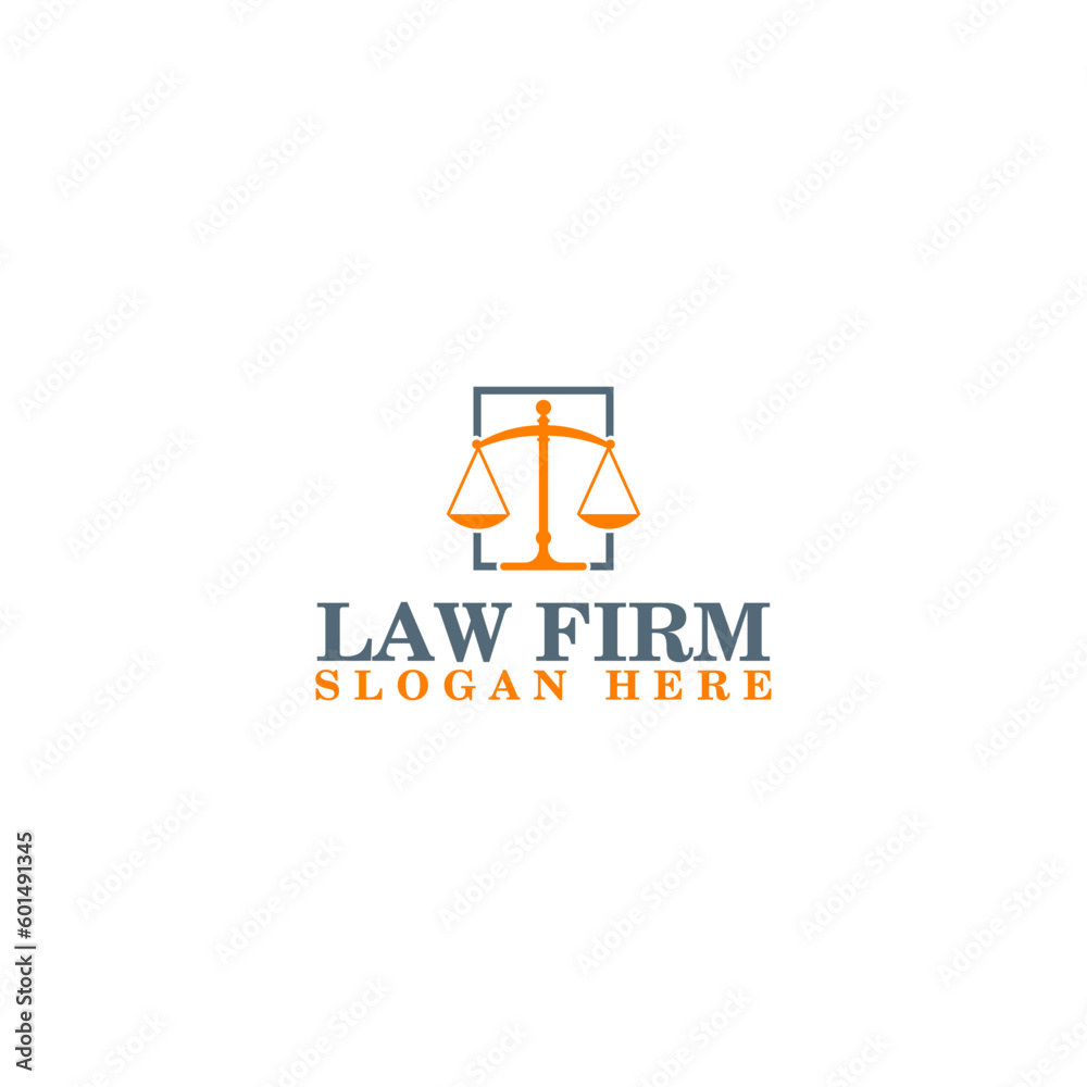 Law Firm logo and icon design template isolated on white background Law Firm logo and icon design template isolated on white background