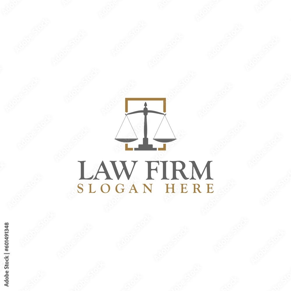 Law Firm logo and icon design template isolated on white background