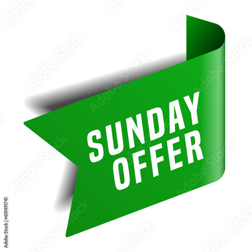 Colorful vector flat design banner sunday offer. This sign is well adapted for web design.