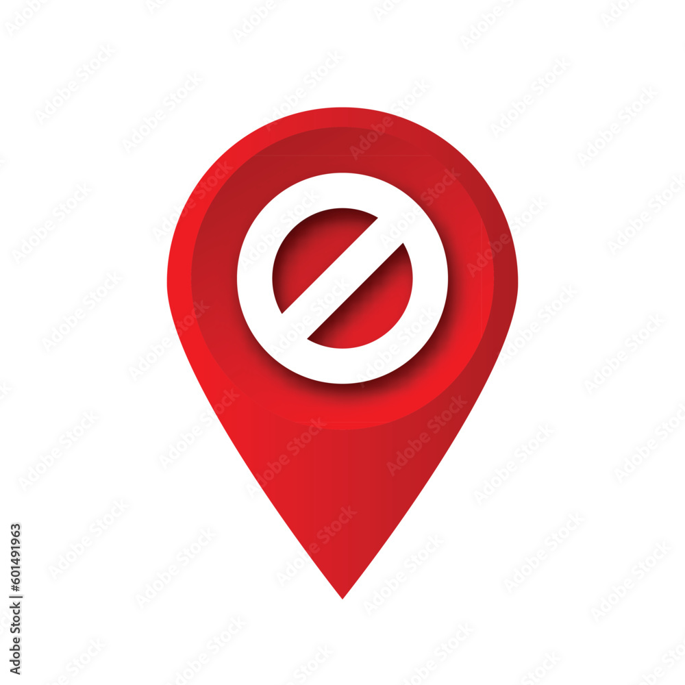 block map pin forbiden vector map pointer block map pin forbiden vector map pointer