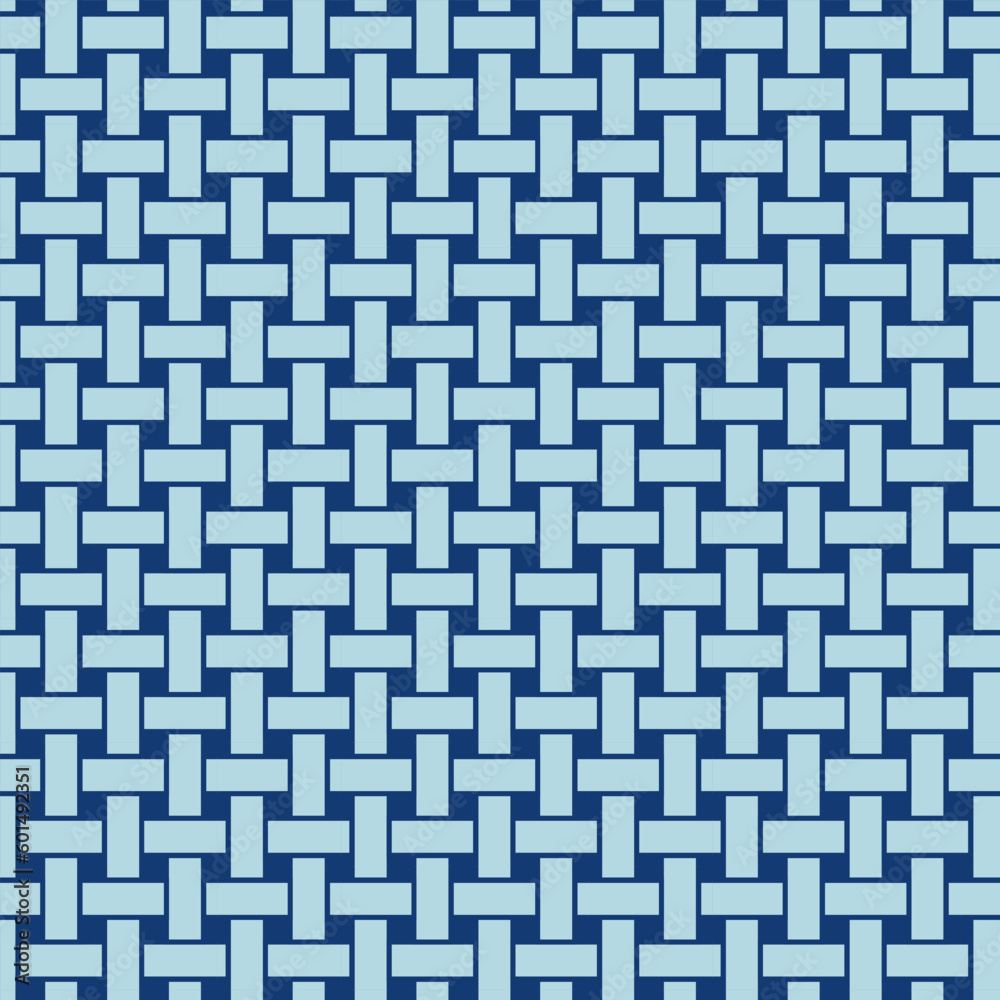 Vector seamless background with geometric braided pattern of blue and blue colors