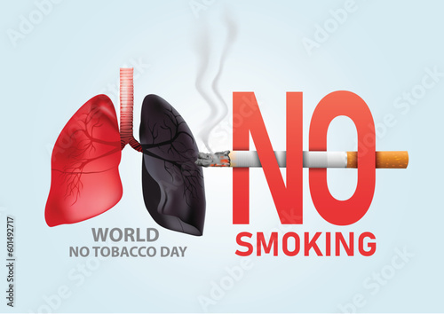 world no tobacco day poster. lungs with cigarette .abstract vector illustration design