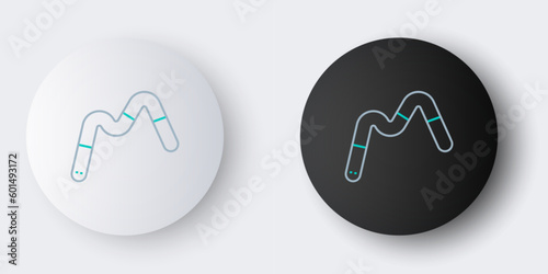 Line Jelly worms candy icon isolated on grey background. Colorful outline concept. Vector