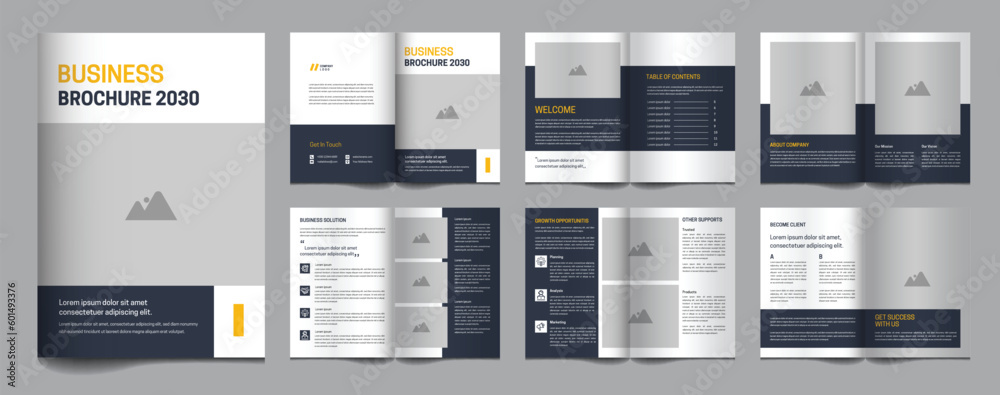 12 page corporate brochure template minimalist design
