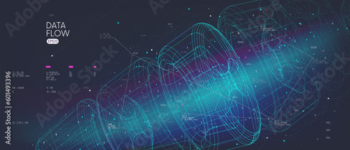Futuristic technology for processing information analysis and sorting big data, futuristic schemes of a non-existent mechanism, tech vector background