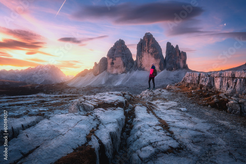 Woman on the mountain trail...