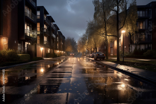 Reflective Urban Symphony  A Hyperrealistic Journey through Rain-Kissed Modernity