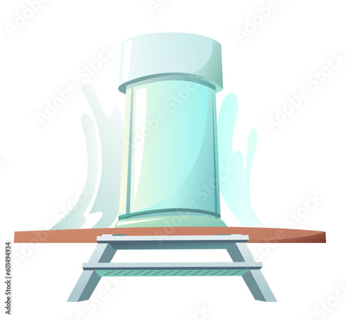Wind tunnel for flying in zero gravity. Cartoon style. Vector isolated on white background