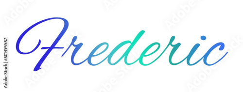 Frederic - light blue and blue color - male name - ideal for websites, emails, presentations, greetings, banners, cards, books, t-shirt, sweatshirt, prints