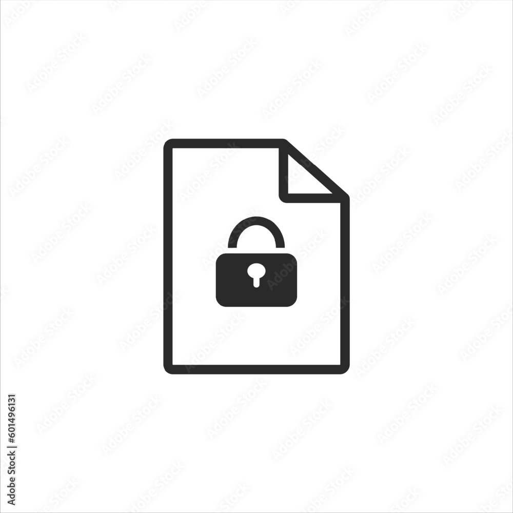 Web document with lock. Private data protection with cyber security Web document with lock. Private data protection with cyber security
