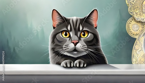 Premium Closeup Cute Tabby Cat   blur, 4K, Animal Wallpaper, cat Background, cute cat, AI © aqib