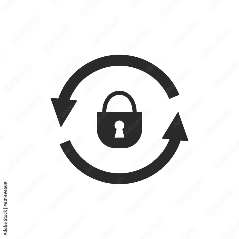 Black lock with circular arrows Black lock with circular arrows