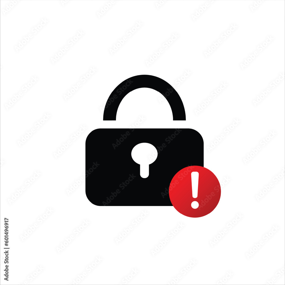 Black password with with red exclamation mark