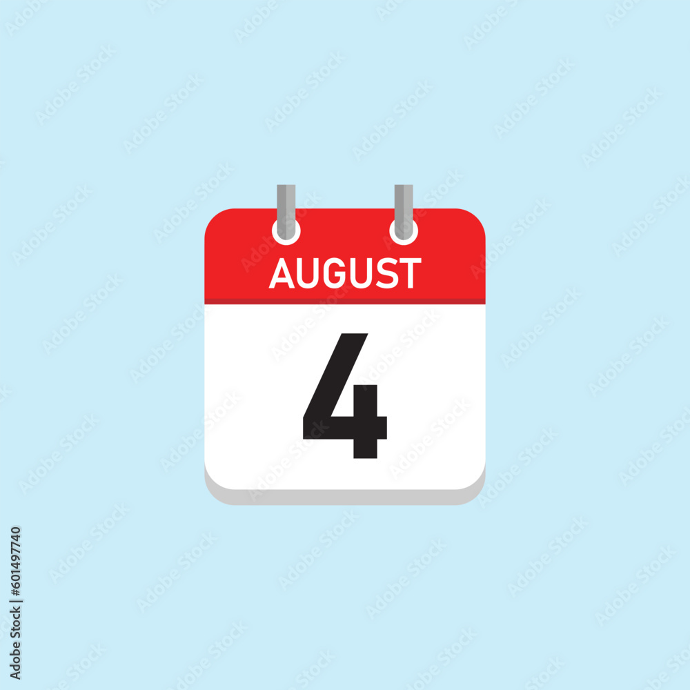Fototapeta premium august 4 Concept Design. Vector Illustration.
