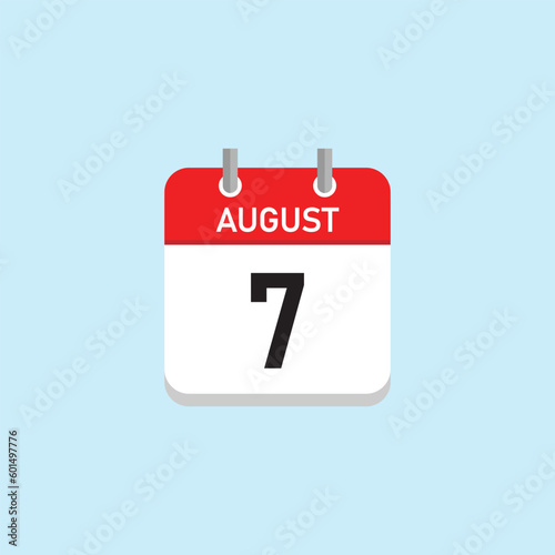 august 7 Concept Design. Vector Illustration.