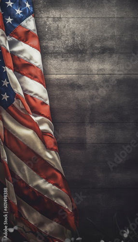 USA theme stock photo for use on Memorial day, Veterans day, Independence day and 4th of July. Generative AI illustrations