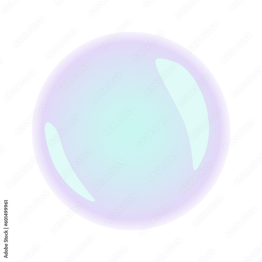 Soap bubble in neon colors on a white background, vector