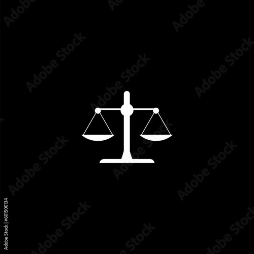 Scales equilibrium illustration on  black background