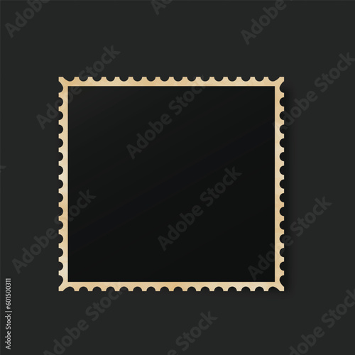 Photo frame with golden serrated ornament
