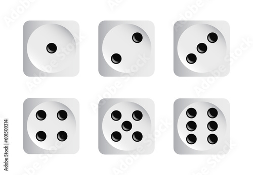 Rolling dice icon set