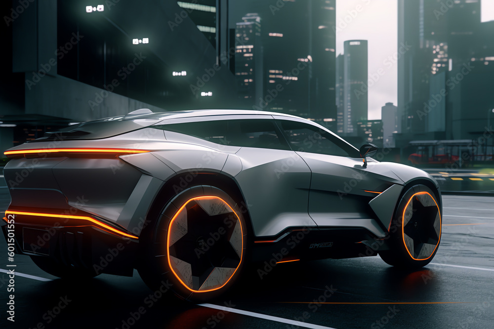Futuristic car concept, AI generative
